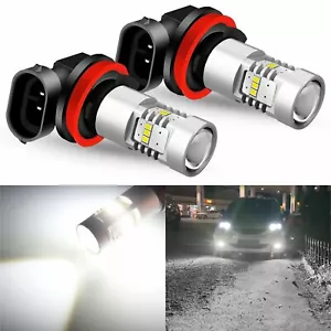 JDM ASTAR 2x H11 White High Power 14-SMD 1200LM LED Fog Light Bulbs - Picture 1 of 11