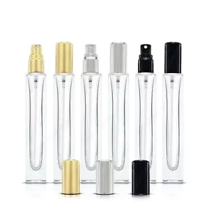 Pack of 6 - 10ml Square Perfume Glass Spray Bottle Travel Sample Size Thick Base - Picture 1 of 3