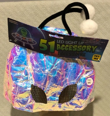 HMS 51 ACCESSORY FLASHING LED LightUp ALIEN MultiColor HEAD PIECE Halloween Mask - Image 1 of 4