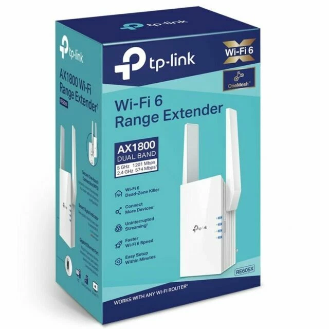 TP-LINK RE605X Ax1800 Wi-fi 6 Range Extender - White