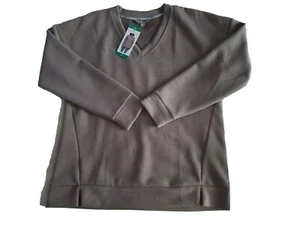 Marc New York V Neck Long Sleeve Sweater Top Pullover  Women's Size XL Taupe New - Picture 1 of 3