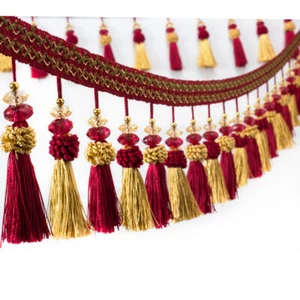 5M Curtain Sewing Trim Crystal Bead Tassel Drapery Fringe Lace Chic Decor Modern - Picture 1 of 13