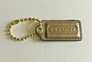 Coach Handtasche Leder Anhänger Schlüsselanhänger Anhänger Metallic Gold - Bild 1 von 4