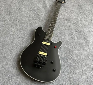 Guitarra Eléctrica Esquina Falta Negro Puro Mate, Hermoso Botón Rojo, Envío Rápido - Imagen 1 de 9
