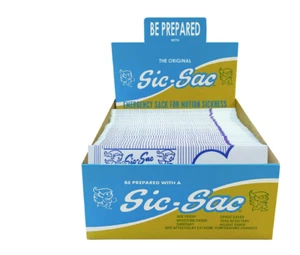 SIC SAC - MOTION SICKNESS BAGS - BOX 100 AVIATION AIRCRAFT - Picture 1 of 4
