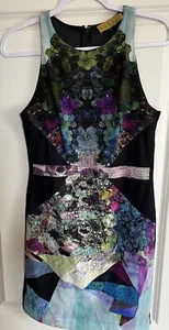 Nicole Miller Sheath Style New York Floral Print Sleeveless Shear Back Sz 0 - Picture 1 of 3