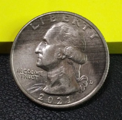 2021 D Improperly Annealed Planchet Crossing The Delaware Quarter Mint Error - Image 1 of 2