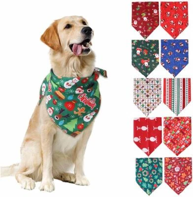 Dog Cat Bandana Christmas Pet Neckerchief Triangle Bibs Xmas Scarf Towel Party - image 1 of 4