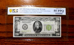 1934 $20 Federal Reserve Note (LGS) ๐ฒ๐ฒ PCGS 55 PPQ - Picture 1 of 2