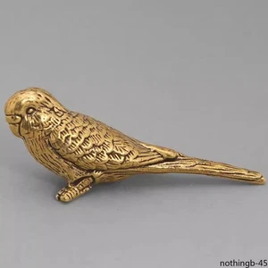 Adorno de loro de latón macizo de 6,2 cm Arcaizing Bird Artes y manualidades coleccionables - Imagen 1 de 3