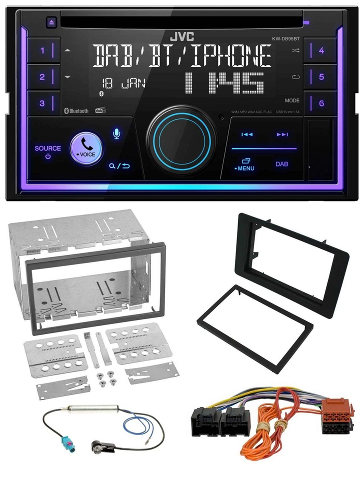 JVC MP3 USB 2DIN DAB Bluetooth CD Autoradio für Saab 9-5 YS3E Facelift 2005-2011 - Bild 1 von 4