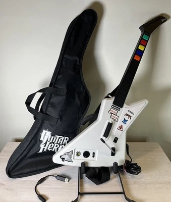 GUITAR HERO XPLORER XBOX 360 GUITAR RED OCTANE WIRED WITH BREAKAWAY CABLE & BAG - Image 1 of 4