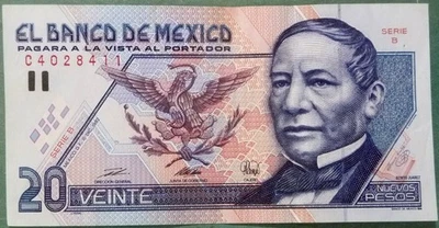 MEXICO 20 NUEVOS PESOS   NOTE , P100,   issued 10.12. 1992, JUAREZ - Image 1 of 2