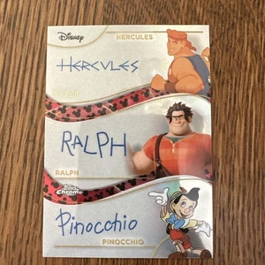 2025 Disney Topps Chrome TR-3 Autograph Card (Hercules/Ralph/Pinocchio) 07/28 - Picture 1 of 2