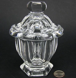 Baccarat French Crystal Mustard Jam Marmalade Pot Jar Notched Lid BRETAGNE - Picture 1 of 4