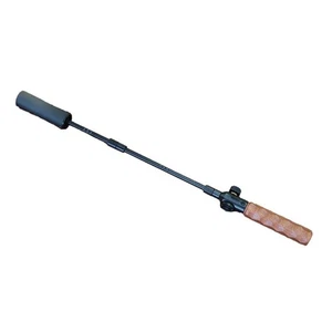 Portable Gas Torch with Wood Grip Adjustable Flame for BBQ Camping Detachable - Picture 1 of 7