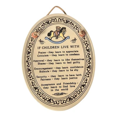 Placa de pared ovalada de cerámica para guardería caballo mecedor Trinity Pottery IF CHILDREN LIVE Foto 1 de 4