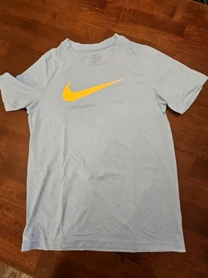 Nike Tee Dri Fit Boys Light Blue And Yellow Shirt Size Large - Image 1 of 3