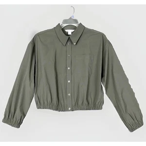 Athleta Damen L Midday Bubble Hem Shirt Langarm 40+ UVP atmungsaktiv oliv - Bild 1 von 13