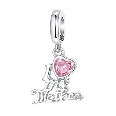 I Love My Mother Rosa Corazón Cuelga Dije Ajuste Pandor Pulsera Collar Foto 1 de 4