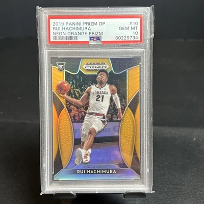 2019 Panini Neon Orange /149 Prizm DP #10 Rui Hachimura RC Rookie PSA 10 - Image 1 of 2