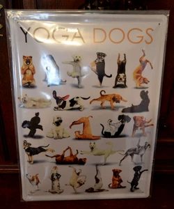 Blechschild 30 x 40 cm Blechwaren Fabrik Braunschweig " YOGA DOGS  " - Picture 1 of 3