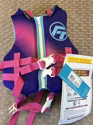 Chaleco salvavidas para niños Full Throttle PFD 33-55 libras USCG púrpura rosa deportes acuáticos Foto 1 de 4