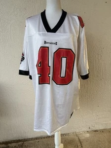 Vtg Mike Alstott Jersey Adult M #40 Tampa Bay Buccaneers Football White Puma XL - Picture 1 of 7