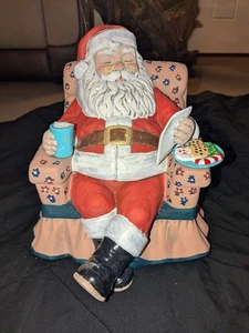 Tarro de galletas de Navidad de colección 1972 Alberta's Molds Inc cerámica de Santa Claus raro - Imagen 1 de 12