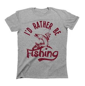 I`d Rather Be FISHING Herren T-Shirt lustig Fischer Geschenk Fisch Kleidung - Bild 1 von 3
