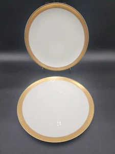Set of 2 Wedgwood Satine Gold dinner plate 10 3/4” - Picture 1 of 10