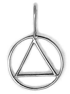 AA Pendant - 11/16" Wire Look Circle & Triangle - Sterling - 387_S - Imagen 1 de 1