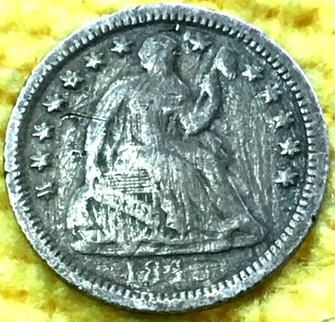 1848 ? Seated Liberty Half Dime .900 Silver Coin, KM #62.2 Cover