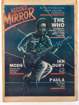 The Who AC/DC Paula Yates MODS Record Mirror magazine August 1979 Ian Dury SHAM - Image 1 of 4