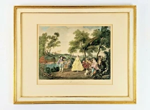 Franz Hanfstaengl Munchen 19 c. Hand Colored Engraving after Nicolas Lancret "Le - Picture 1 of 7