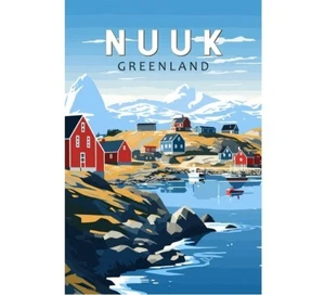 1039 -Greenland Vintage Travel Poster Fridge Refrigerator Magnet - Picture 1 of 1
