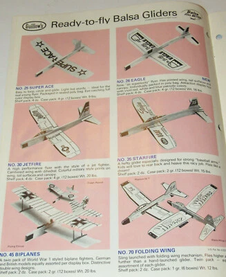 VTG 1977 GUILLOW'S DEALER BALSA MODEL KIT CATALOG & PRICE! GLIDERS/GAS POWERED - Image 1 of 4