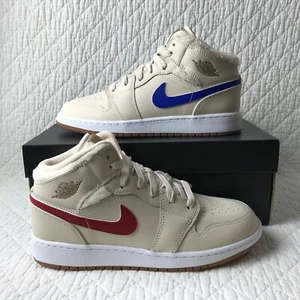 Nike Air Jordan 1 Mid UTL (GS) Shoes Youth SZ 6.5Y Fleece Pearl White DO2207-264 - Picture 1 of 12