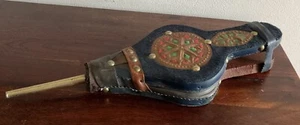 Gorgeous Vintage 1960s Moroccan Style Brass, Wood & Leather Fireside Bellow - Picture 1 of 10