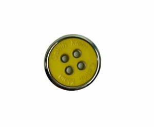 Calvin Klein Plastic Yellow w/ Silver Color Rim Main Front Replacement Button 1" - Picture 1 of 4