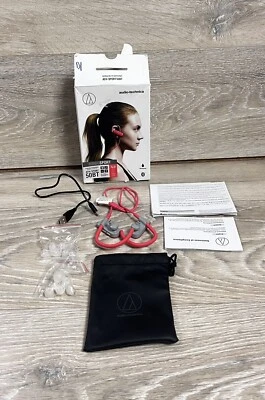 Audio Technica ATH SPORT50BT Wireless Active Fit In Ear Headphones Coral Pink - Image 1 of 4