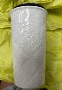 2016 Starbucks Holiday Kaffee Travel Mug Tasse weiß Weihnachten gesteppt Sirene 10oz - Bild 1 von 4