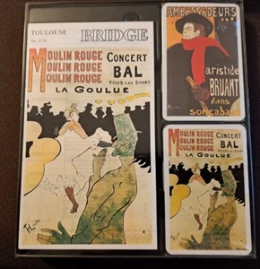Vintage Toulouse-Lautrec Art Moulin Rouge Bridge Card Set, Scorecard & Two Decks - Picture 1 of 9