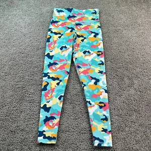 Champion Tight Girls Small Blue Multicolor Abstract Camo Training Pants 24x25 - Picture 1 of 12