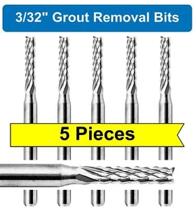 3/32" Grout Removal Bit Tool for Dremel Rotozip Premium Carbide (5 Pieces) - Picture 1 of 2