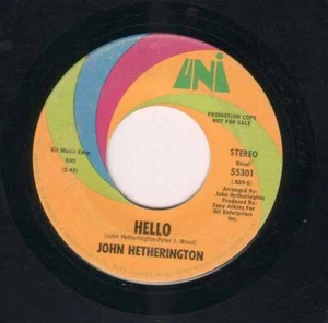 John Hetherington - Hello - Home - Universal City Records Promotional Copy - Picture 1 of 2