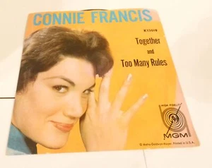 CONNIE FRANCIS MGM RECORDS 45 RPM TOGETHER & TOO MANY RULES - Picture 1 of 4