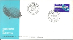 BRAZIL 1980 Transport Aviation ZEPPELIN Cinquentenary on Official FDC of S.Paulo - Picture 1 of 1