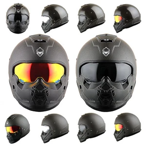 Martian Genuine Real Carbon Fiber Motorcycle Full Face Helmet HB-B2 Open Face - Bild 1 von 37