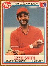 OZZIE SMITH, RARE ! 1990 "POST" CEREAL CARD, HALL OF FAMER ! WOW !